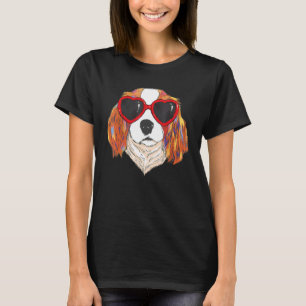 Heart Sunglasses Love Cute Dog Cavalier King Charl T-Shirt