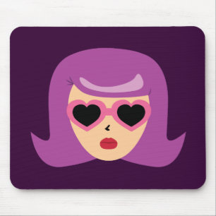 Heart Sunglasses Mouse Mat