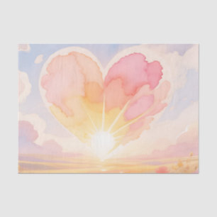 Heart Sunrise Watercolor Landscape Tissue Paper