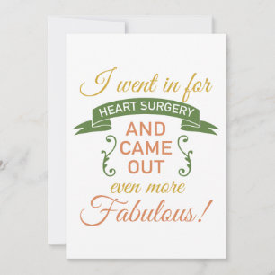 Heart Surgery Fabulous Recovery (Green) Invitation