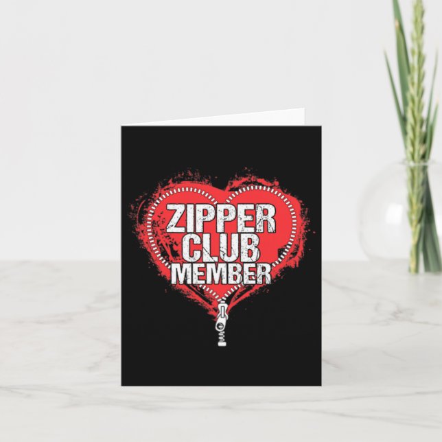 Heart Surgery Humour Funny Zipper Club Member  Card (Front)