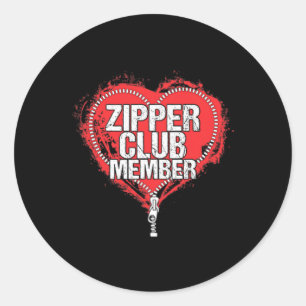 Heart Surgery Humour Funny Zipper Club Member  Classic Round Sticker