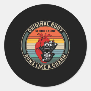 Heart Surgery Original Body Built Engine Heart Tra Classic Round Sticker