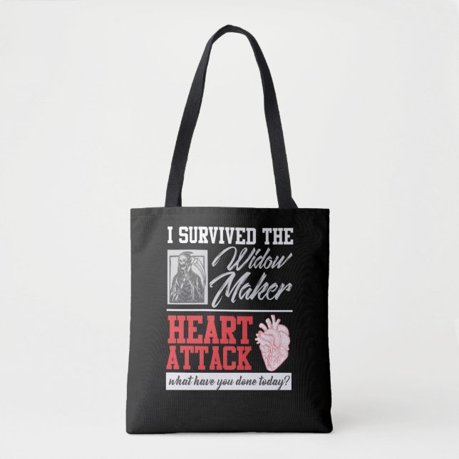 Heart Surgery Survived Widow Maker Heart Attack Tote Bag (Front)