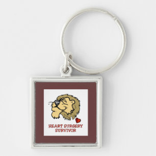 Heart Surgery Survivor Lion Key Ring
