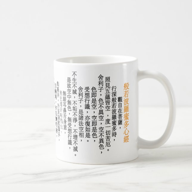 Heart Sutra In Chinese  Coffee Mug (Right)