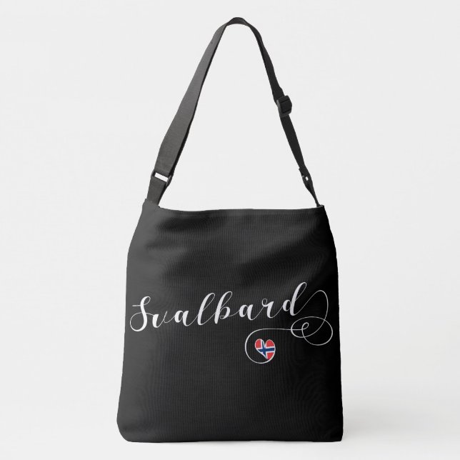 Heart Svalbard Flag, Spitsbergen, Norway Crossbody Bag (Back)