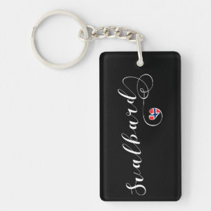 Heart Svalbard Flag, Spitsbergen, Norway Key Ring