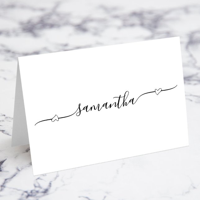 Heart Swash Signature Guest Name Place Cards (Heart Swash Signature Guest Name Place Cards)