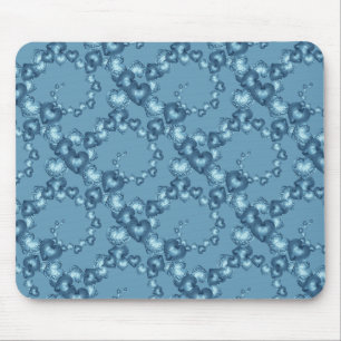 Heart Swirls, Light Blue-MOUSEPAD Mouse Mat
