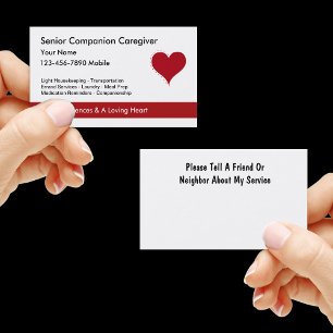 Heart Symbol Caregiver Business Cards
