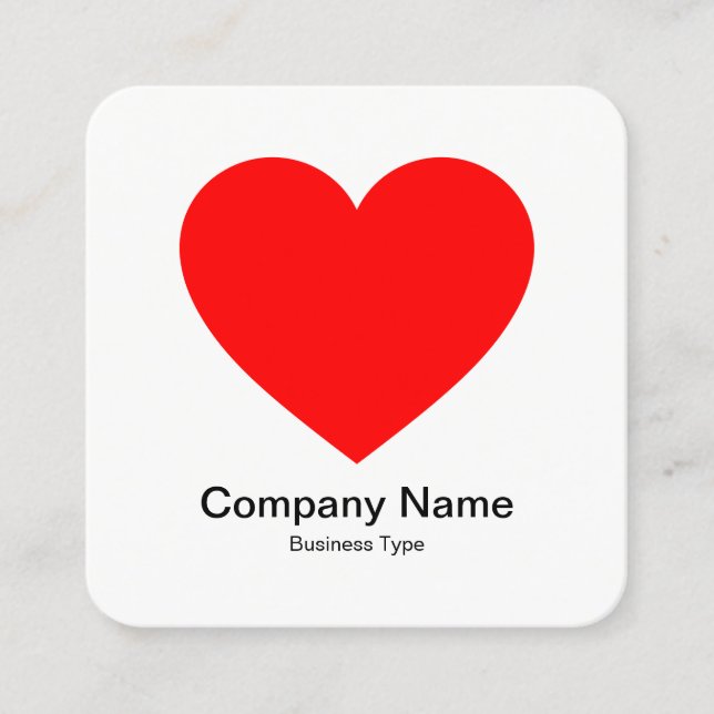 Heart Symbol Square Business Card (Front)