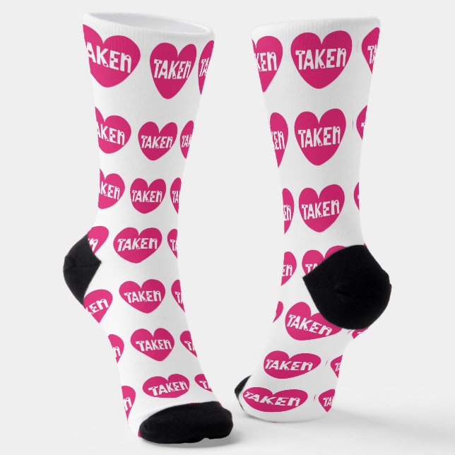 Heart Taken Valentine Socks (Angled)
