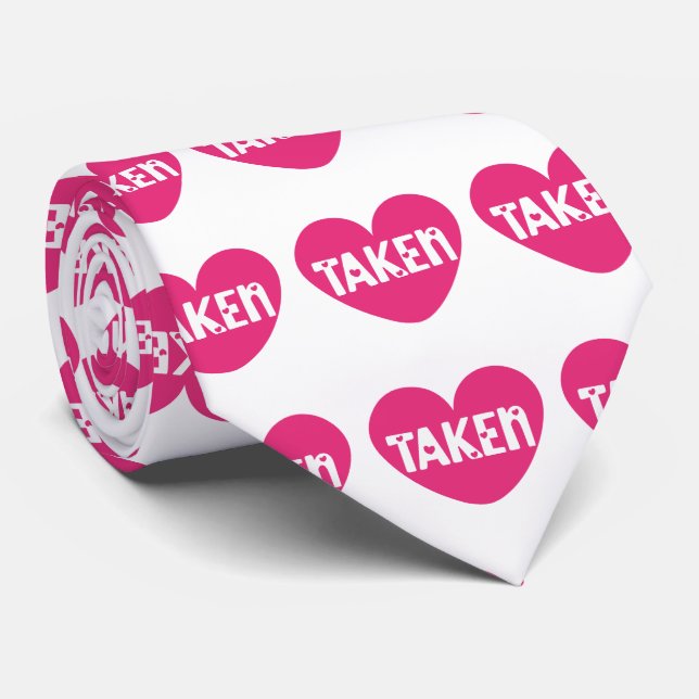 Heart Taken Valentine Tie (Rolled)