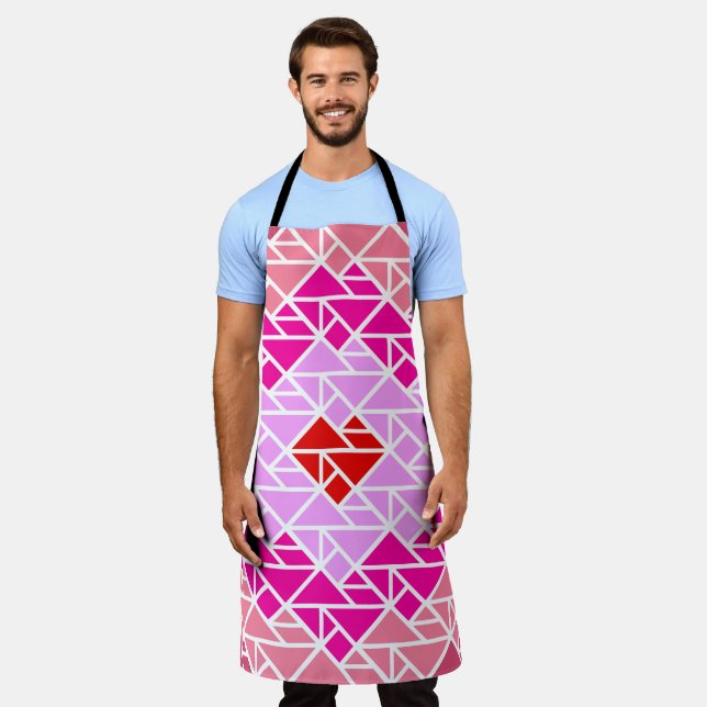 Heart Tangram Pattern  Apron (Worn)