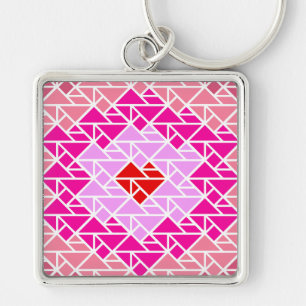 Heart Tangram Pattern Key Ring