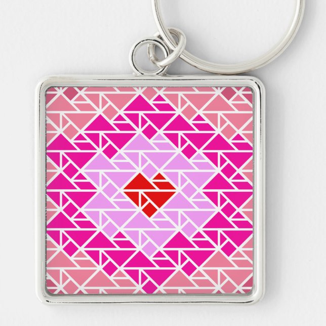 Heart Tangram Pattern  Key Ring (Front)