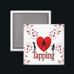 Heart Tapping  Dance Design Magnet<br><div class="desc">A unique I Heart design with a heart. It is decorated with tap dancers</div>