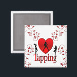 Heart Tapping  Dance Design Magnet<br><div class="desc">A unique I Heart design with a heart. It is decorated with tap dancers</div>