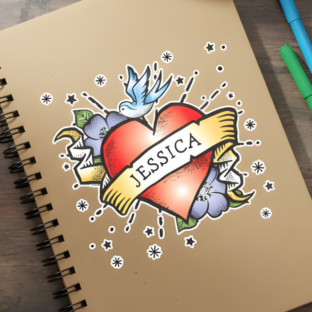 Heart Tattoo (Show the person who is in your heart with this super funky heart tattoo sticker.)
