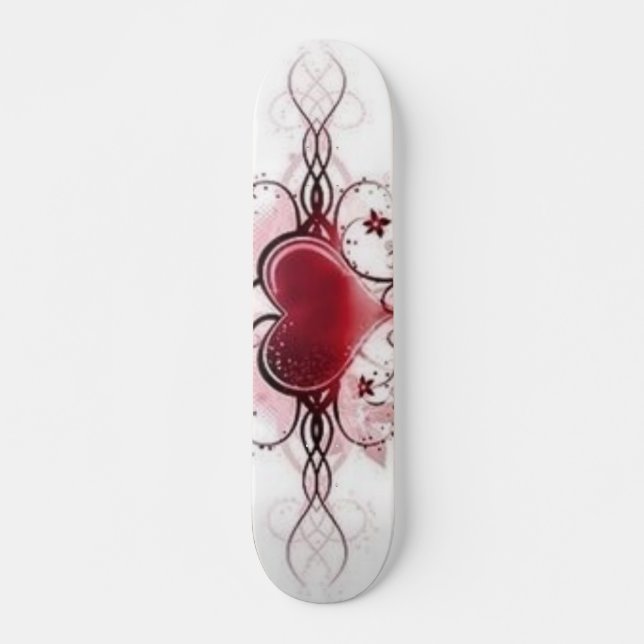 heart tattoo design skateboard (Front)