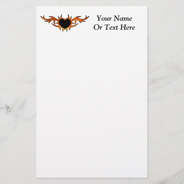 Heart Tattoo Stationery (Front)