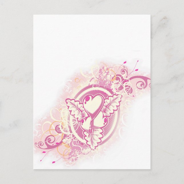 Heart Tattoo with Flowers Postcard (Front)