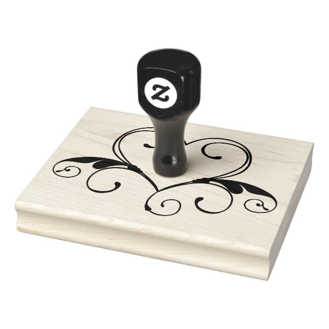 Heart Tattoo, Wood Handle 4" x 5" Rubber Stamp (Stamp)