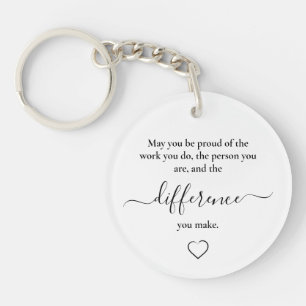 Heart Teacher Employee Recognition Retirement Gift Key Ring