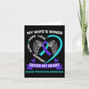 Heart Teal Purple Miss My Wife Suicide Awareness P Card