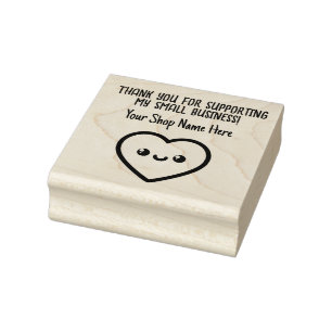 Heart Thank You For Supporting My Small Business Rubber Stamp
