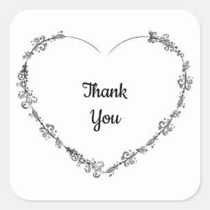 Heart thank you stickers or envelope seals
