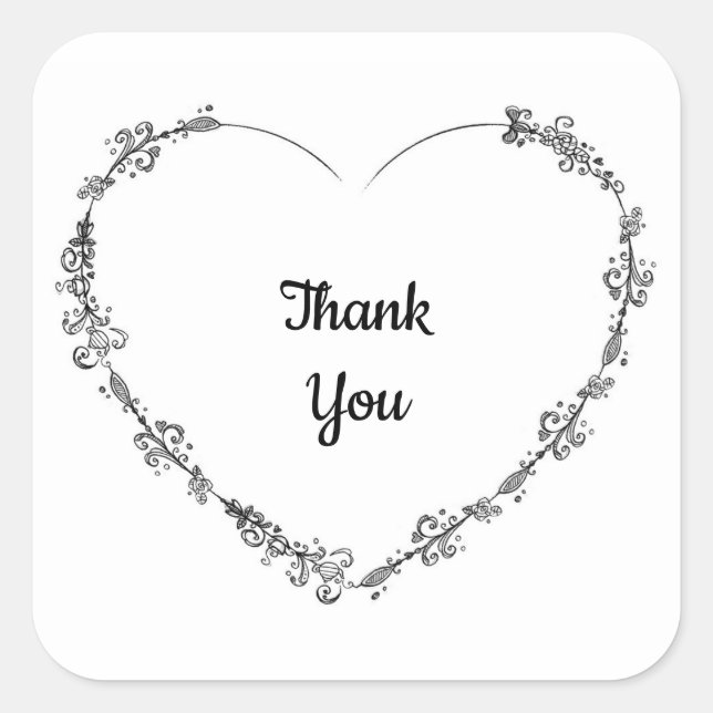 Heart thank you stickers or envelope seals (Front)