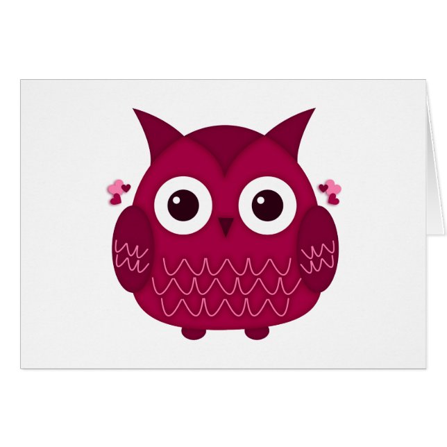 Heart the Pink Owl (Front Horizontal)