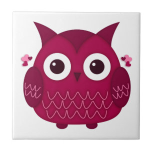 Heart the Pink Owl Tile