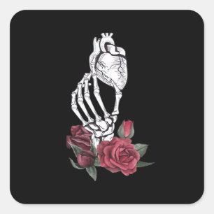 Heart The Skeleton's Hand Classic Square Sticker