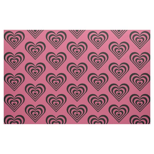 Heart Theme Hot Pink Print Fabric (Fat Quarter)