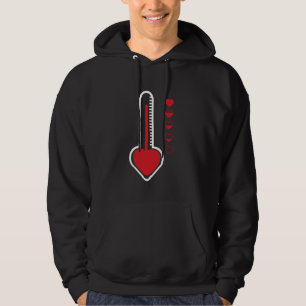 Heart Thermometer Valentines Day Love Men Women Ki Hoodie