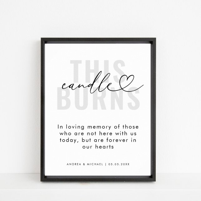 Heart This Candle Burns in Memory Wedding Sign (Creator Uploaded)