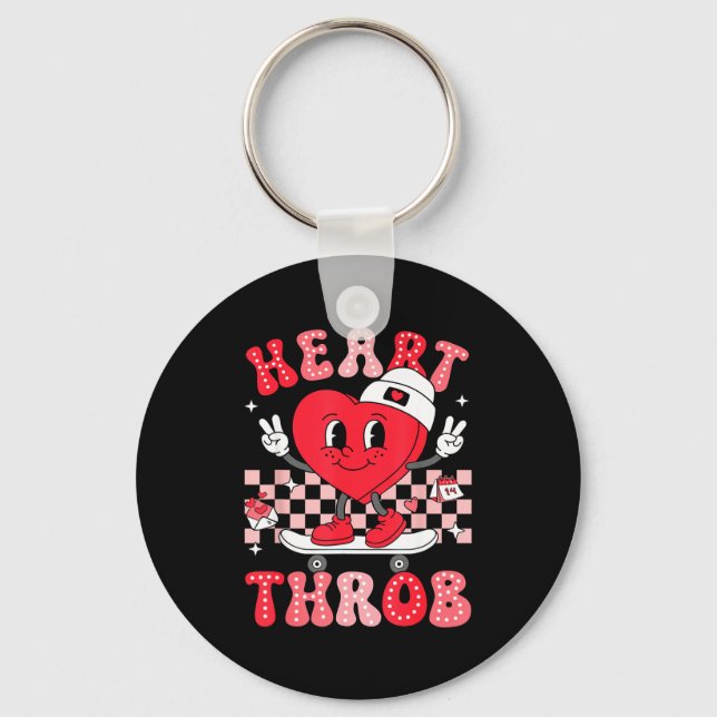 Heart Throb Groovy Valentine Toddler Men Boys Cute Key Ring (Front)