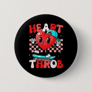 Heart Throb Retro Groovy Valentine Men Boy Kid Tod 6 Cm Round Badge