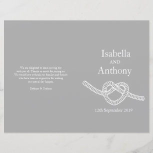 Heart tie the knot large wedding programs