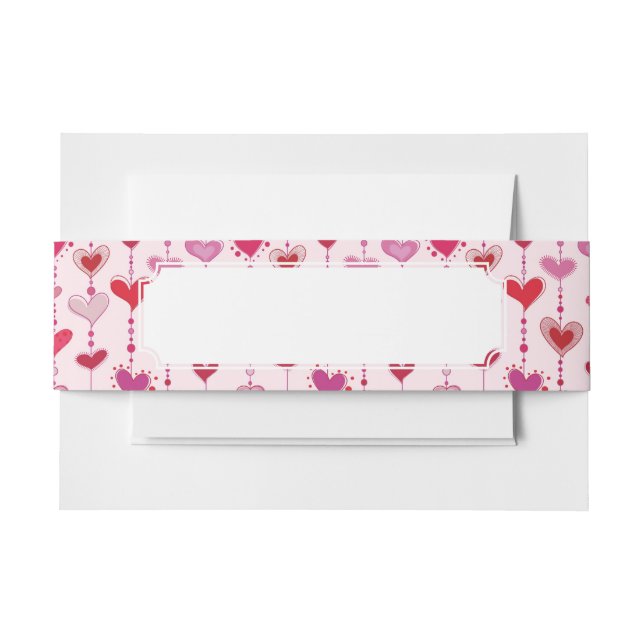 Heart Tiles Invitation Belly Band (Front Example)