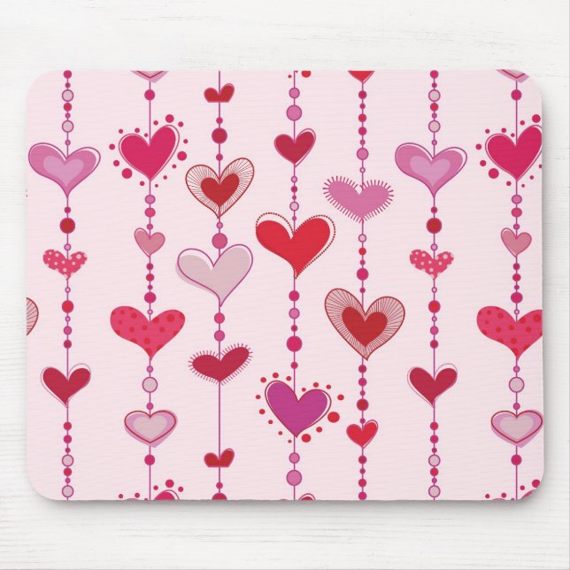 Heart Tiles Mouse Mat (Front)