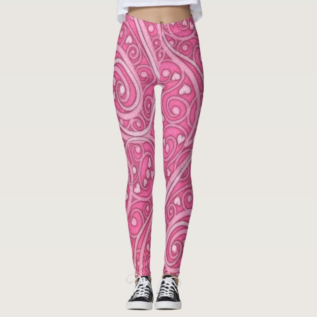 Heart to Heart Valentines Day Leggings (Front)