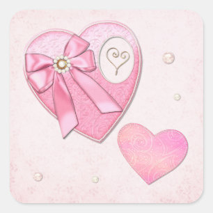 Heart to Heart Valentines Day Square Sticker