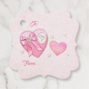 Heart to Heart Valentines Day TO and FROM Favour Tags