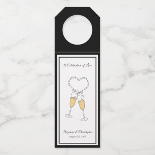 Heart Toast Black Bottle Hanger Tag