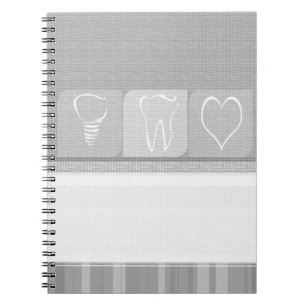 Heart Tooth Implant Dentist on Linen Texture Notebook