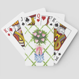 Heart Topiary Tree Chinoiserie Playing Cards